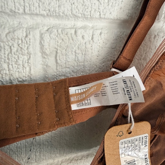 BNWT Maison Lejaby Paris Brown Ombrage M0015 - Cocoa Lace Bra 34D - Picture 6 of 10